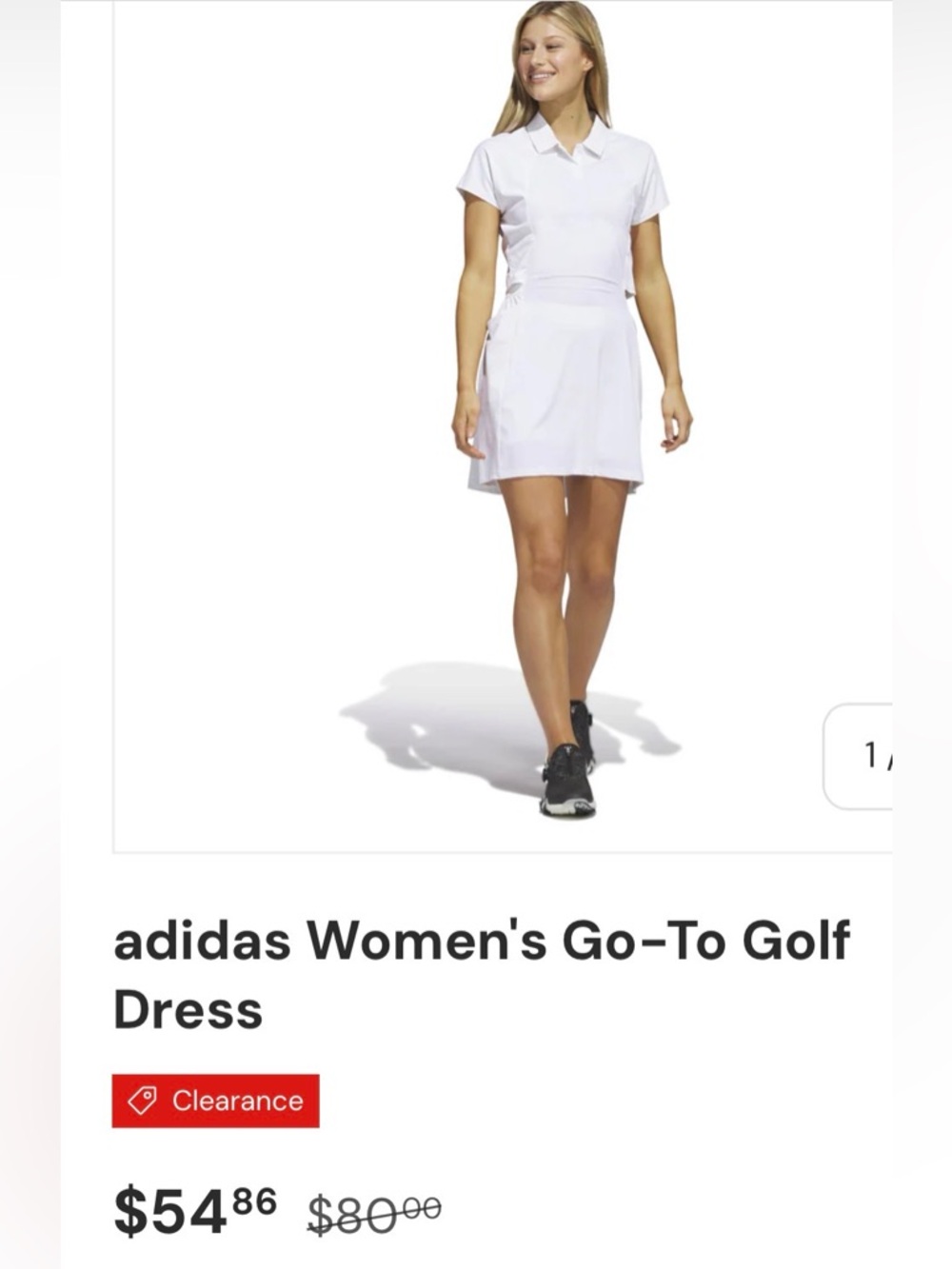 adidas Women's White Golf Dress